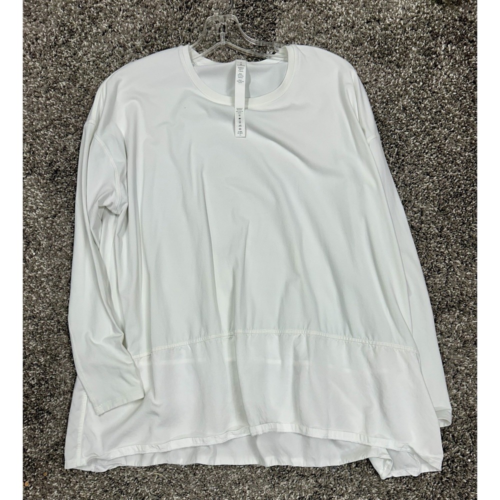 Lululemon Women's Size 6 White Ease of Mind Top Shirt (I1)